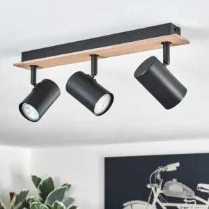 hofstein Guardais Plafonnier Brun, Couleur bois, Noir, 3 lumières* Lampes Modernes