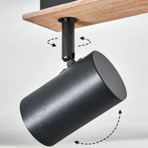 hofstein Guardais Plafonnier Brun, Couleur bois, Noir, 4 lumières* Lampes Modernes