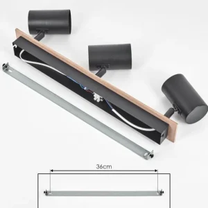 hofstein Guardais Plafonnier Brun, Couleur bois, Noir, 3 lumières* Lampes Modernes
