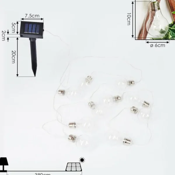 hofstein guirlande lumineuse solaire Markhus LED Transparent, 10 lumières* Lampes Modernes