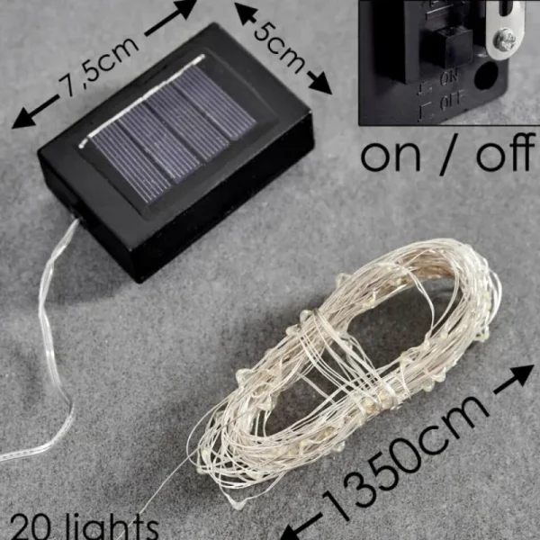 hofstein Guirlande solaire Pistoia LED Blanc, 120 lumières* Lampes Modernes