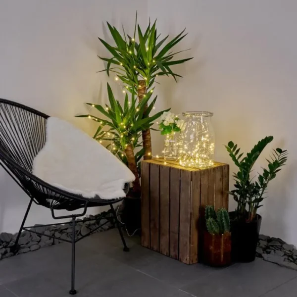 hofstein Guirlande solaire Pistoia LED Blanc, 120 lumières* Lampes Modernes