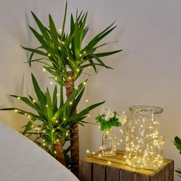 hofstein Guirlande solaire Pistoia LED Blanc, 120 lumières* Lampes Modernes