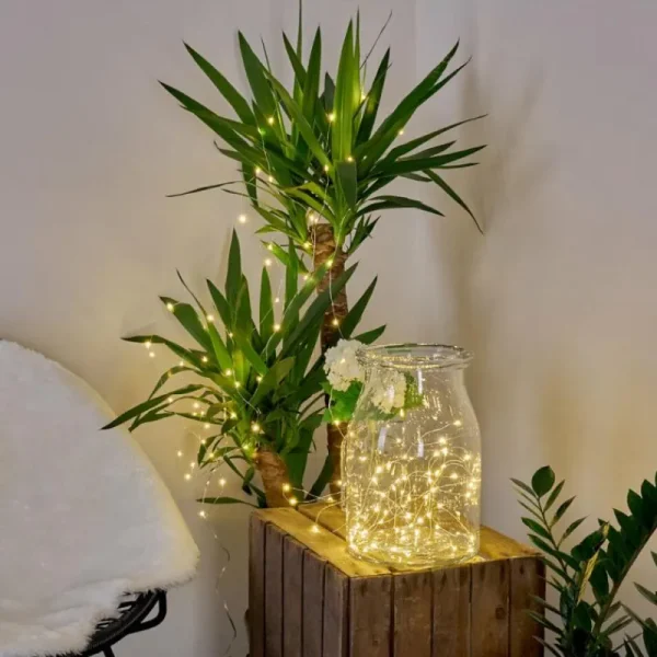 hofstein Guirlande solaire Pistoia LED Blanc, 120 lumières* Lampes Modernes