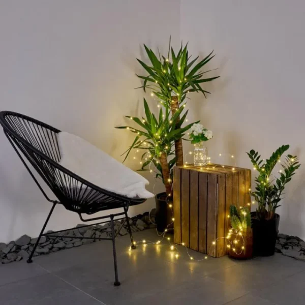 hofstein Guirlande solaire Pistoia LED Blanc, 120 lumières* Lampes Modernes
