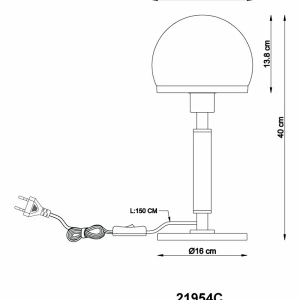 Luminaires Globo Lighting Haku Lampe à poser Chrome, Nickel mat, 1 lumière* Lampes En Verre