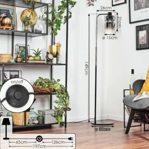 hofstein Hasvik Lampadaire Blanc, 1 lumière* Lampes Modernes