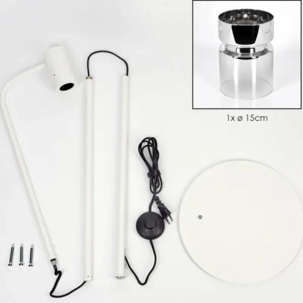 hofstein Hasvik Lampadaire Blanc, 1 lumière* Lampes Modernes