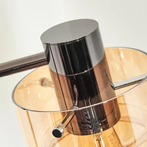 hofstein Hasvik Lampadaire Chrome, Noir, 1 lumière* Lampes En Verre