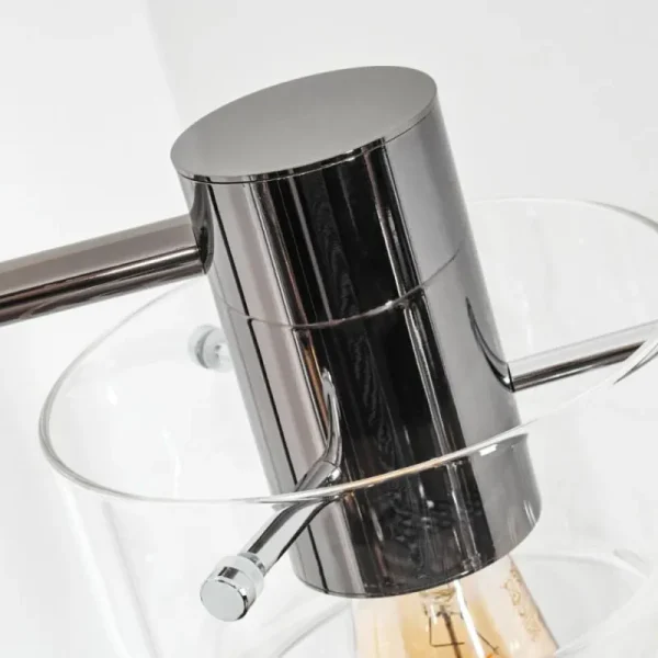 hofstein Hasvik Lampadaire Chrome, Noir, 1 lumière* Lampes En Verre