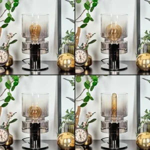 hofstein Hasvik Lampe de bureau, Lampe à poser, Liseuse Chrome, Noir, 1 lumière* Lampes Modernes