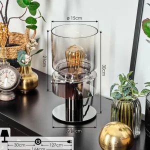 hofstein Hasvik Lampe de bureau, Lampe à poser, Liseuse Chrome, Noir, 1 lumière* Lampes Modernes