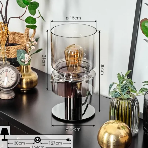 hofstein Hasvik Lampe de bureau, Lampe à poser, Liseuse Chrome, Noir, 1 lumière* Lampes Modernes