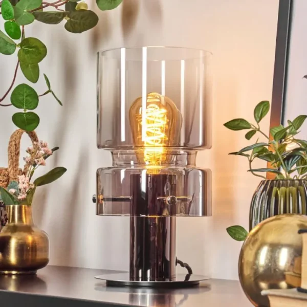 hofstein Hasvik Lampe de bureau, Lampe à poser, Liseuse Chrome, Noir, 1 lumière* Lampes Modernes