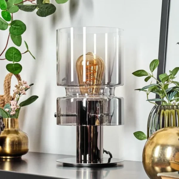 hofstein Hasvik Lampe de bureau, Lampe à poser, Liseuse Chrome, Noir, 1 lumière* Lampes Modernes