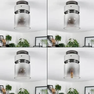 hofstein Hasvik Plafonnier, Spot de plafond Chrome, Fumée, 1 lumière* Lampes Modernes