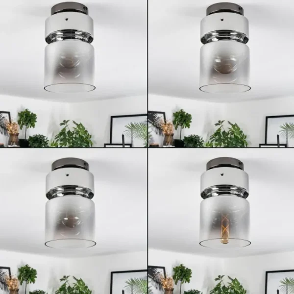 hofstein Hasvik Plafonnier, Spot de plafond Chrome, Fumée, 1 lumière* Lampes Modernes