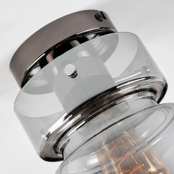 hofstein Hasvik Plafonnier, Spot de plafond Chrome, Fumée, 1 lumière* Lampes Modernes