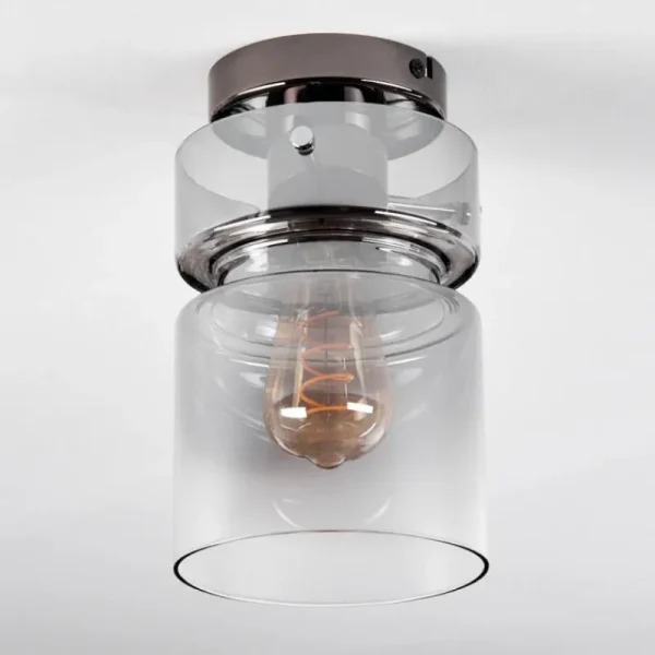 hofstein Hasvik Plafonnier, Spot de plafond Chrome, Fumée, 1 lumière* Lampes Modernes