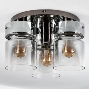 hofstein Hasvik Plafonnier, Spot de plafond Chrome, Noir, 3 lumières* Lampes Modernes