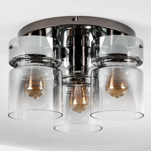hofstein Hasvik Plafonnier, Spot de plafond Chrome, Noir, 3 lumières* Lampes Modernes