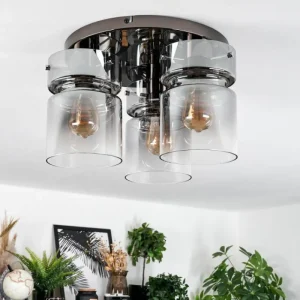 hofstein Hasvik Plafonnier, Spot de plafond Chrome, Noir, 3 lumières* Lampes Modernes