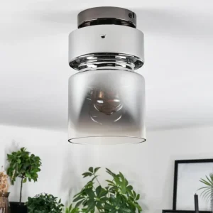 hofstein Hasvik Plafonnier, Spot de plafond Chrome, Fumée, 1 lumière* Lampes Modernes