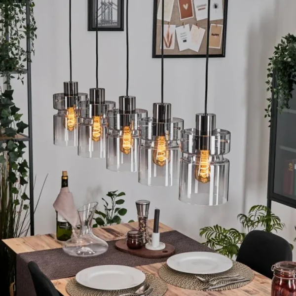 hofstein Hasvik Suspension, Suspension Noir, 5 lumières* Lampes Modernes