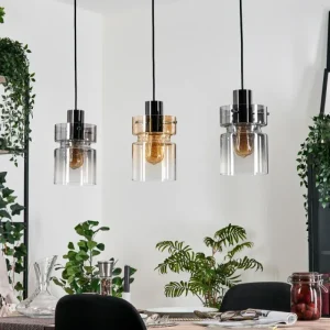 hofstein Hasvik Suspension, Suspension Chrome, Noir, 3 lumières* Lampes Modernes