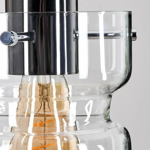 hofstein Hasvik Suspension, Suspension Chrome, Noir, 5 lumières* Lampes En Verre