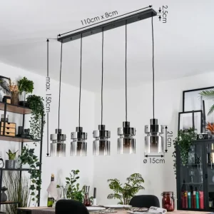 hofstein Hasvik Suspension, Suspension Noir, 5 lumières* Lampes Modernes