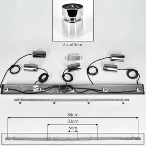 hofstein Hasvik Suspension, Suspension Noir, 5 lumières* Lampes Modernes