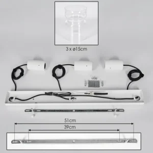 hofstein Hasvik Suspension, Suspension Blanc, 3 lumières* Lampes En Verre