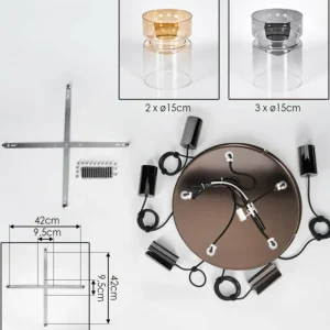 hofstein Hasvik Suspension, Suspension Chrome, Noir, 5 lumières* Lampes Modernes