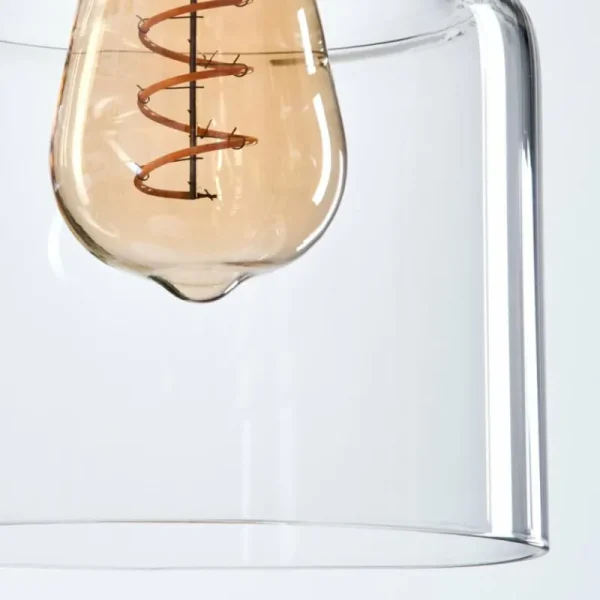 hofstein Hasvik Suspension, Suspension Chrome, Noir, 5 lumières* Lampes En Verre