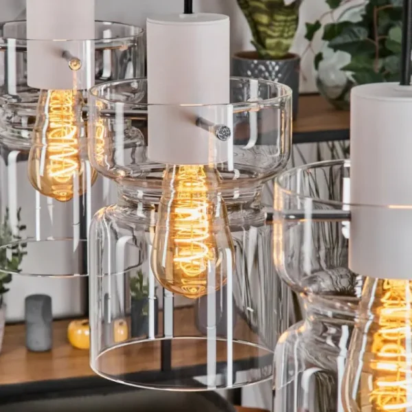 hofstein Hasvik Suspension, Suspension Blanc, 3 lumières* Lampes En Verre