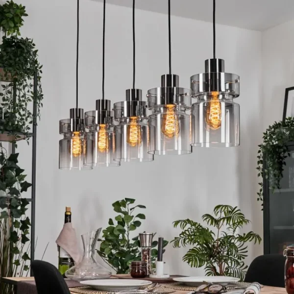 hofstein Hasvik Suspension, Suspension Noir, 5 lumières* Lampes Modernes