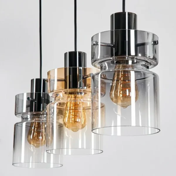 hofstein Hasvik Suspension, Suspension Chrome, Noir, 3 lumières* Lampes Modernes