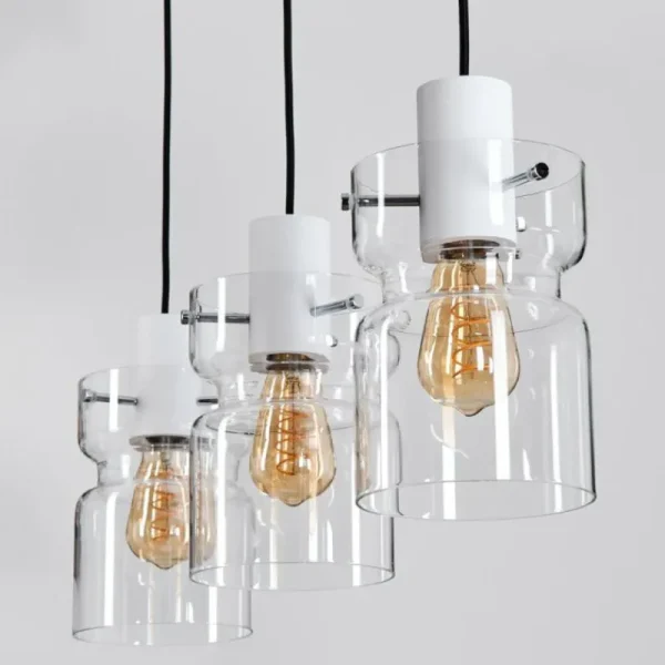 hofstein Hasvik Suspension, Suspension Blanc, 3 lumières* Lampes En Verre