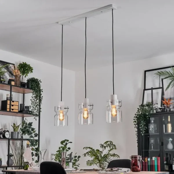 hofstein Hasvik Suspension, Suspension Blanc, 3 lumières* Lampes En Verre