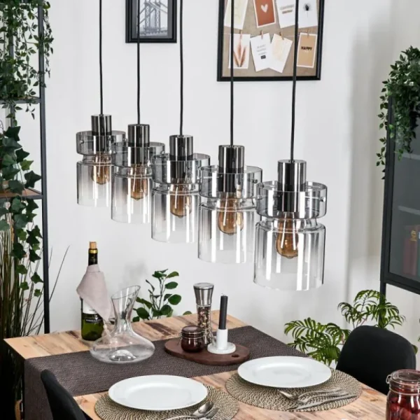 hofstein Hasvik Suspension, Suspension Noir, 5 lumières* Lampes Modernes
