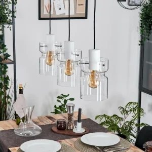 hofstein Hasvik Suspension, Suspension Blanc, 3 lumières* Lampes En Verre