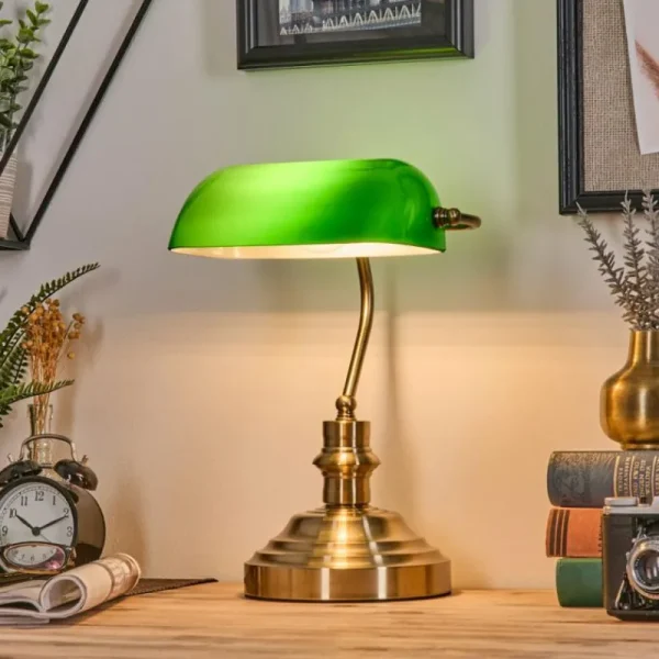 hofstein Havsta Lampe de bureau, Lampe à poser Laiton, 1 lumière* Lampes En Verre