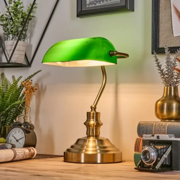 hofstein Havsta Lampe de bureau, Lampe à poser Laiton, 1 lumière* Lampes En Verre
