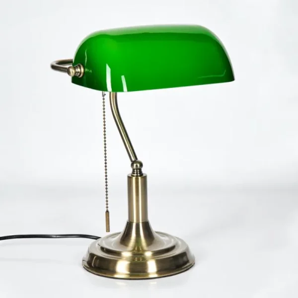 hofstein Havsta Lampe de bureau, Lampe à poser Vieux laiton, 1 lumière* Lampes En Verre