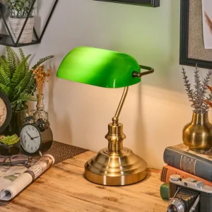 hofstein Havsta Lampe de bureau, Lampe à poser Laiton, 1 lumière* Lampes En Verre