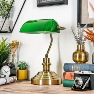 hofstein Havsta Lampe de bureau, Lampe à poser Laiton, 1 lumière* Lampes En Verre