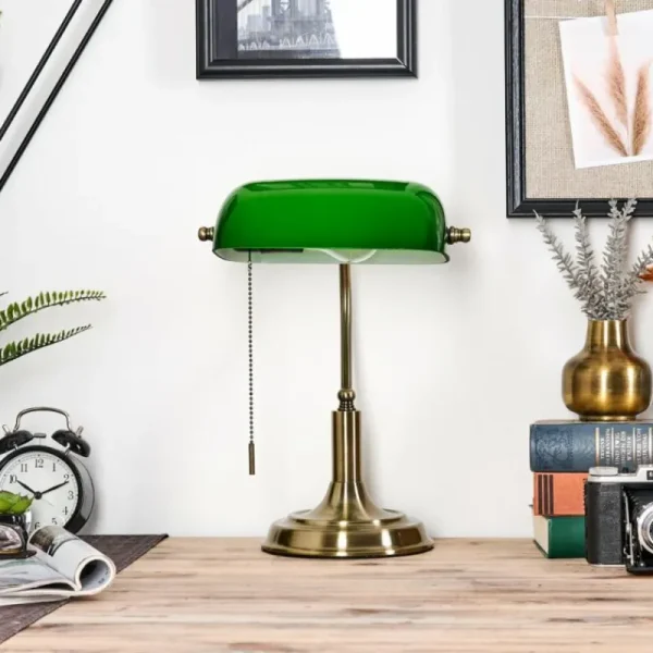 hofstein Havsta Lampe de bureau, Lampe à poser Vieux laiton, 1 lumière* Lampes En Verre