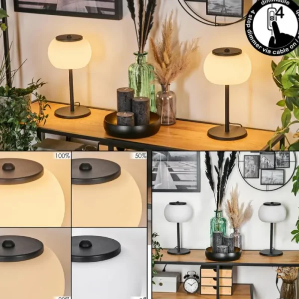 hofstein Izenave Lampe à poser, Liseuse Noir, 1 lumière* Lampes En Verre