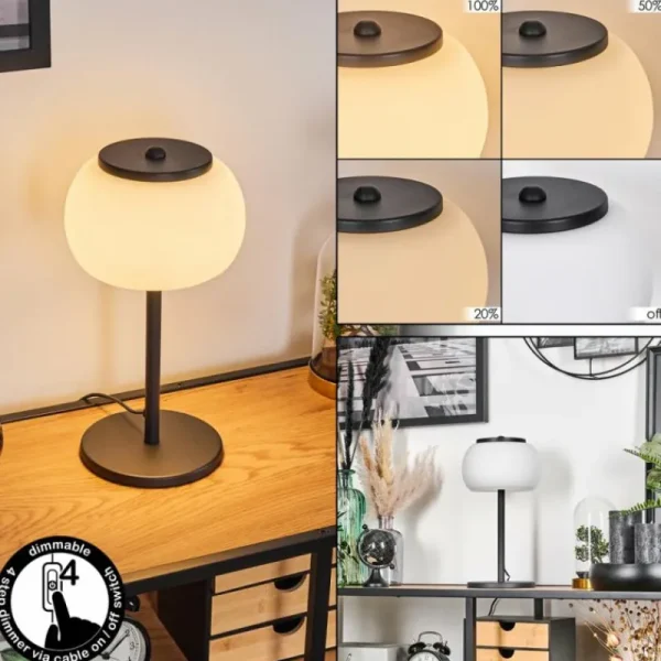 hofstein Izenave Lampe à poser, Liseuse Noir, 1 lumière* Lampes En Verre
